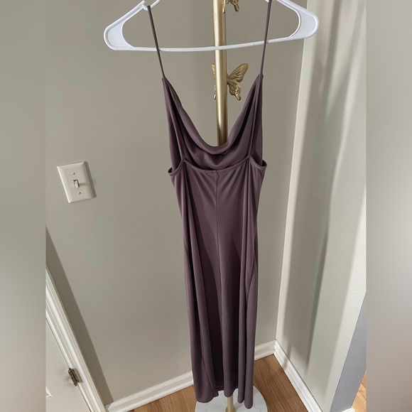 Zara Satin Cowl Neck Midi Slip Dress — Mauve — Size Medium - Picture 4 of 10